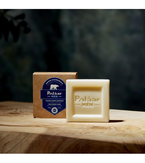 Polaar Men - Savon Scandinave Visage, Corps & Cheveux au Lichen Arctique - 100 gr