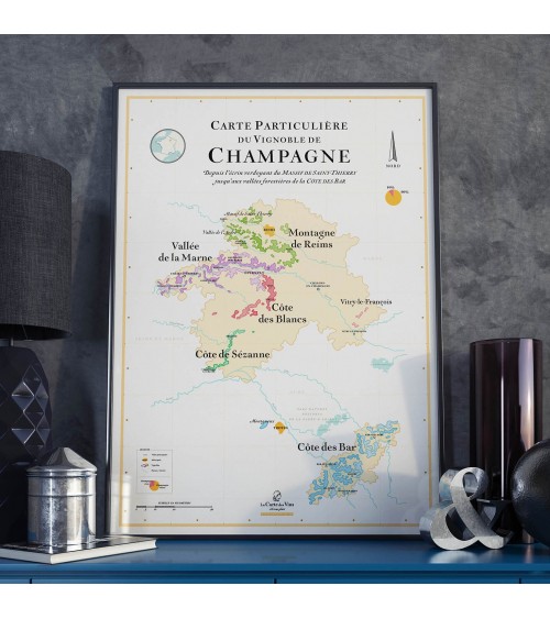 Affiche - Carte des vins Champagne