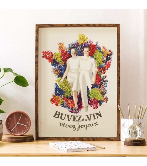 Affiche - Buvez du vin et Vivez joyeux