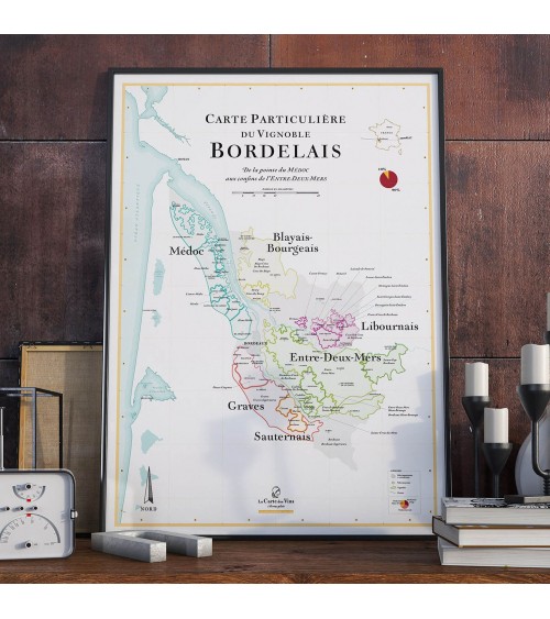 Affiche - Carte des vins de Bordeaux