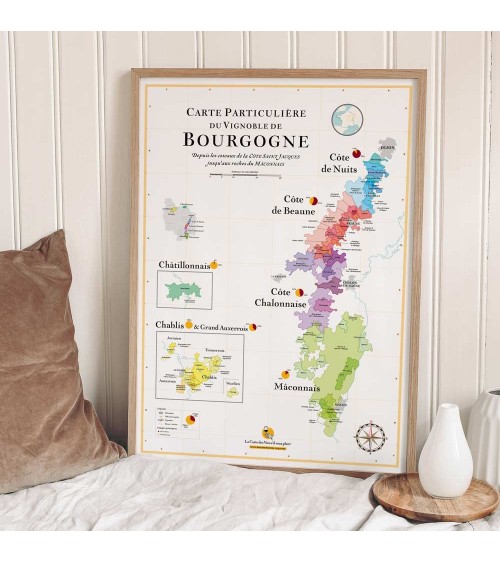 Affiche - Carte des vins de Bourgogne
