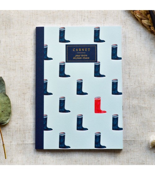 Carnet A5 Les Bottes - Bleu coquille