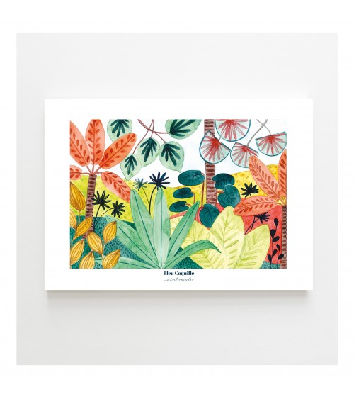 Affiche Ambiance Tropicale 30x40cm - Bleu Coquille